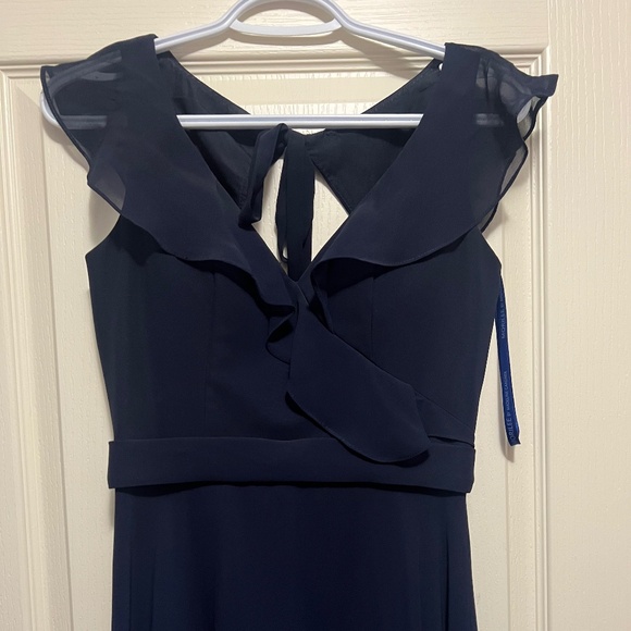 Morilee Floor Length Navy Blue Bridesmaid Dress - Picture 1 of 4